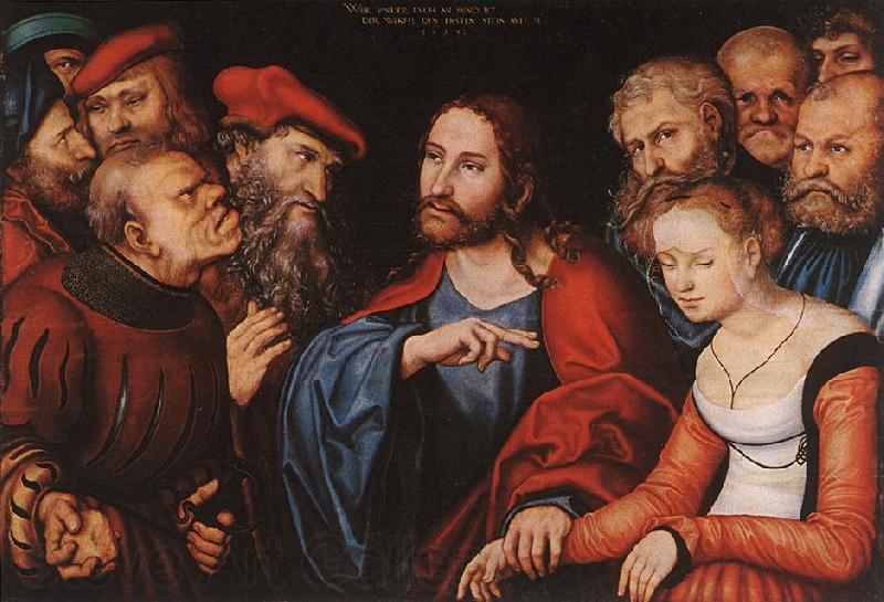 CRANACH, Lucas the Elder Christ and the Adulteress fgh Norge oil painting art